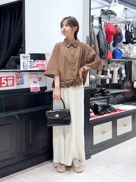 「アイテム（ボストンバッグ）」を使った、もりこさん（レディース・164cm・20代）の夏コーディネート