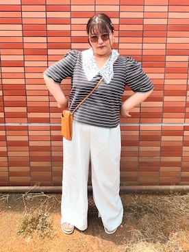 「ぽっちゃり」｜んーまっさん（骨格ストレート・レディース・154cm）の夏コーディネート