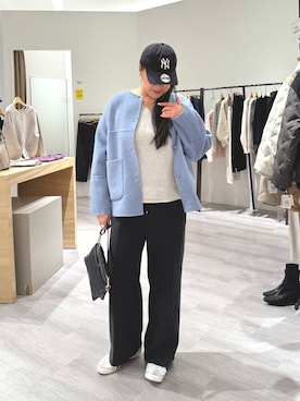 「アイテム（ノーカラージャケット）」を使った、ウッチーさん（レディース・170cm）の秋コーディネート