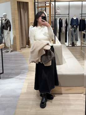 「アイテム（スカート）」を使った、ウッチーさん（レディース・170cm）の冬コーディネート