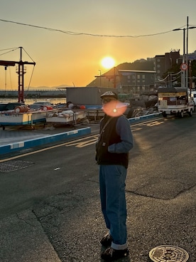 「アイテム（オールインワン・サロペット）」を使った、jjjjjustinさん（メンズ・177cm）の秋コーディネート