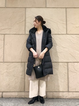 「URBAN RESEARCH ROSSO」｜「アイテム（ダウンジャケット/コート）」を使った、yamadaさん（レディース・164cm）の冬コーディネート