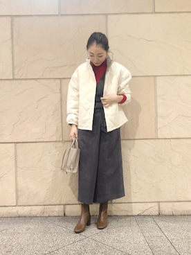 「URBAN RESEARCH ROSSO」｜「アイテム（ダウンジャケット/コート）」を使った、yamadaさん（レディース・164cm）の秋コーディネート