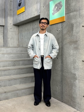 「アイテム（カバーオール）」を使った、KUROKAWA DAIKIさん（メンズ・168cm）の秋コーディネート