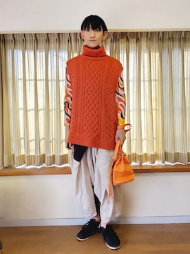 「gomme（ゴム）のアイテム」を使った、風美 圭さん（メンズ・171cm）の冬コーディネート