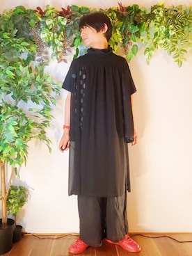 「gomme（ゴム）のアイテム（トップス）」を使った、風美 圭さん（メンズ・171cm）の夏コーディネート