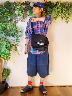 「gomme（ゴム）のアイテム」を使った、風美 圭さん（メンズ・171cm）の夏コーディネート