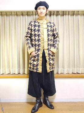 「JUNRED（ジュンレッド）のアイテム（ハンチング/ベレー帽）」を使った、風美 圭さん（メンズ・171cm）の秋コーディネート