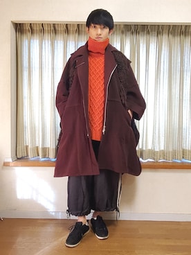 「モードストリート」｜「アイテム（その他アウター）」を使った、風美 圭さん（メンズ・171cm）の冬コーディネート