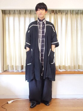 「gomme（ゴム）のアイテム（トップス）」を使った、風美 圭さん（メンズ・171cm）の春コーディネート
