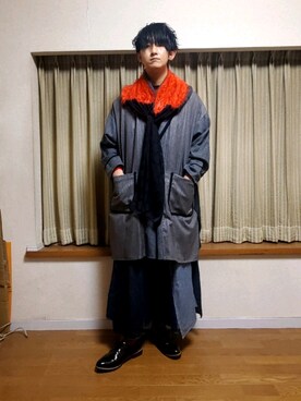 「gomme（ゴム）のアイテム（ジャケット/アウター）」を使った、風美 圭さん（メンズ・171cm）の冬コーディネート