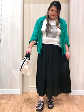 「DRESKIP（ドレスキップ）のアイテム（トップス）」を使った、Ariko.さん（レディース・167cm）の春コーディネート