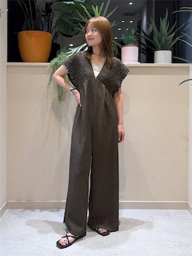 「LOWRYS FARM（ローリーズファーム）のスタイルＵＰクロスカップキャミ　100757（Tシャツ/カットソー、ホワイト系）」を使った、まりな LOWRYSFARMさん（レディース・161cm）の夏コーディネート