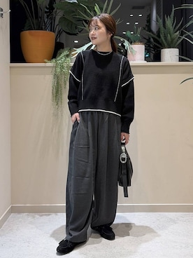 「アイテム（モカシン/デッキシューズ）」を使った、まりな LOWRYSFARMさん（レディース・161cm・20代）の冬コーディネート