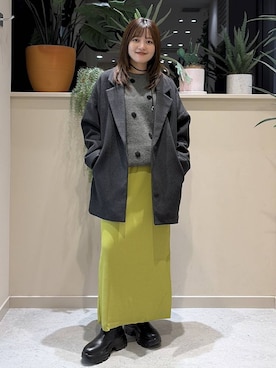 「アイテム（その他アウター、グレー系）」を使った、まりな LOWRYSFARMさん（レディース・161cm）の冬コーディネート