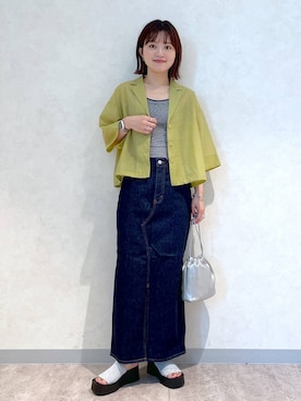 「ロングヘア」｜「アイテム（サンダル）」を使った、まりな LOWRYSFARMさん（レディース・161cm）の夏コーディネート