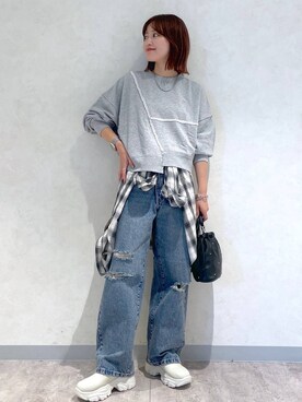 「アイテム（スウェット）」を使った、まりな LOWRYSFARMさん（レディース・161cm・20代）の秋コーディネート