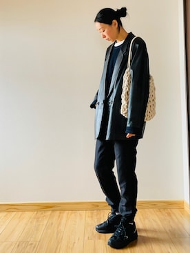 「INHERIT（インヘリット）のアイテム」を使った、purpleleafさん（レディース・169cm）の冬コーディネート