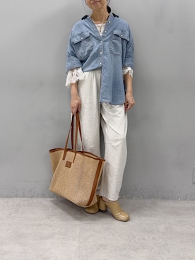 「PUAL CE CIN（ピュアルセシン）のアイテム（パンツ）」を使った、nakataさん（レディース・153cm）の春コーディネート