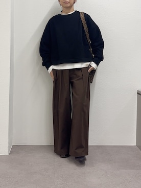 「アイテム（スラックス）」を使った、nakataさん（レディース・153cm）の秋コーディネート