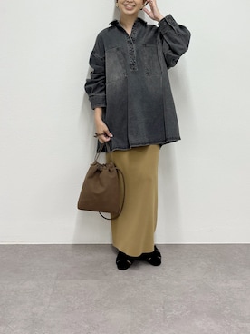 「デニムシャツ」｜nakataさん（レディース・153cm）の夏コーディネート