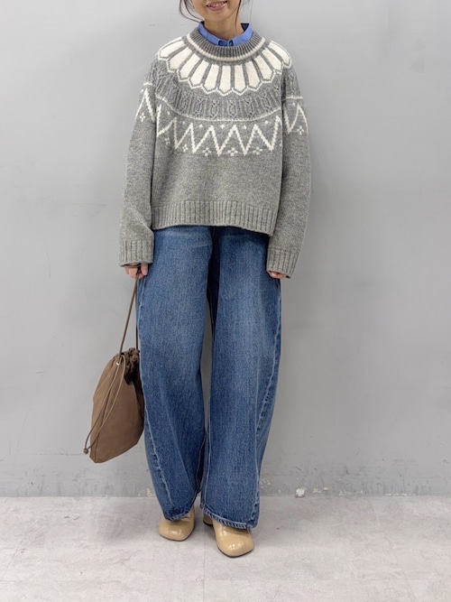 シェットランドウール求心ニットプルオーバー（ニット/セーター