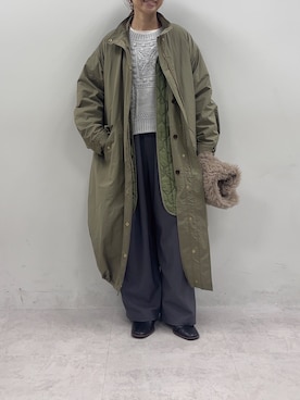 「アイテム（スラックス）」を使った、nakataさん（レディース・153cm）の秋コーディネート