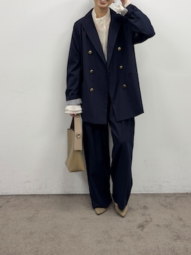 「アイテム（テーラードジャケット）」を使った、nakataさん（レディース・153cm）の冬コーディネート