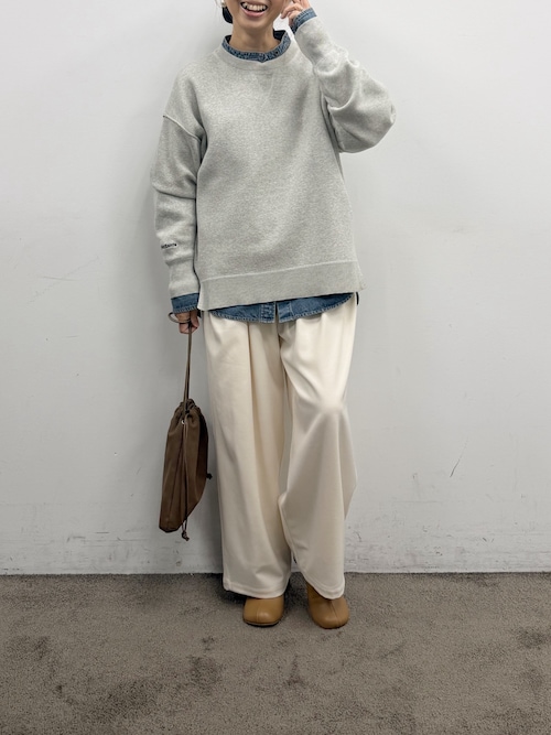 ウール混ウエストゴムツータックパンツ（スラックス）｜PUAL CE CIN