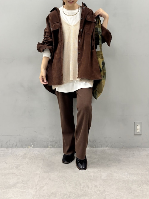 新品  未使用品  タグ付き ピュアルセシン トップス ニット 麻  ブラウン 万能レイヤードカットソー（Tシャツ/カットソー）｜PUAL CE CIN