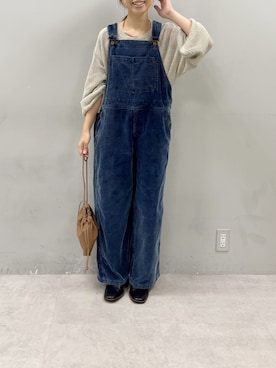 「アイテム（サロペット/オーバーオール）」を使った、nakataさん（レディース・153cm）の秋コーディネート