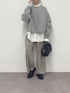 「アイテム（スラックス）」を使った、nakataさん（レディース・153cm）の秋コーディネート