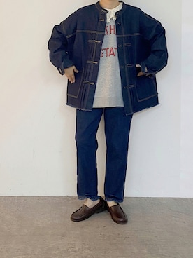 「153cm」｜「アイテム（デニムジャケット）」を使った、nakataさん（レディース・153cm）の夏コーディネート