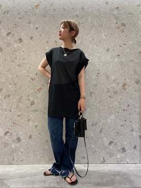 「DouDou（ドゥドゥ）のアイテム（セットアップ）」を使った、𝐡𝐢𝐧𝐚さん（レディース・156cm）の夏コーディネート