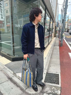 「アイテム（トートバッグ）」を使った、kekedondonさん（メンズ・173cm）の秋コーディネート