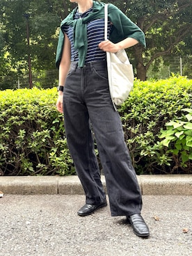 「アイテム（Tシャツ/カットソー）」を使った、おけいさん（レディース・159cm）の秋コーディネート