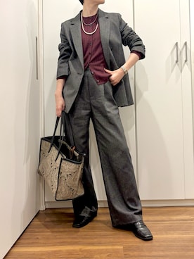 「アイテム（カーディガン/ボレロ）」を使った、おけいさん（レディース・159cm）の秋コーディネート