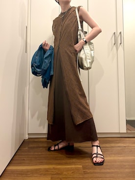 「ear PAPILLONNER（イアパピヨネ）のアイテム」を使った、おけいさん（レディース・159cm）の夏コーディネート
