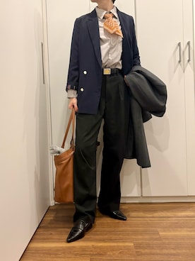 「アイテム（チェスターコート）」を使った、おけいさん（レディース・159cm）の秋コーディネート