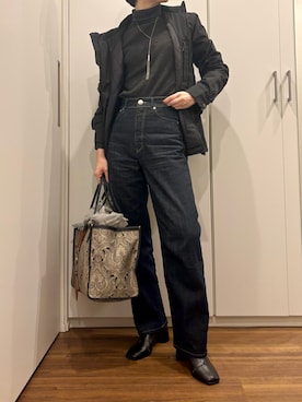 「ハンサムコーデ」｜「アイテム（ジャケット/アウター）」を使った、おけいさん（レディース・159cm）の秋コーディネート