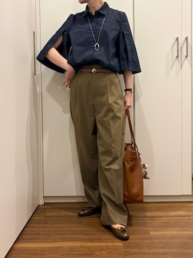 「PLST（プラステ）のアイテム」を使った、おけいさん（レディース・159cm）の夏コーディネート