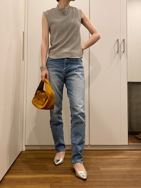 「YANUK（ヤヌーク）のアイテム（デニムパンツ）」を使った、OKEIさん（骨格ナチュラル・レディース・159cm）の夏コーディネート