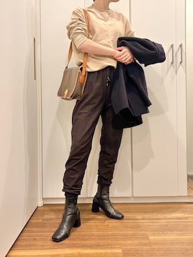 「アイテム（ピーコート）」を使った、おけいさん（レディース・159cm）の秋コーディネート