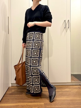 「アイテム（ビジネスバッグ）」を使った、おけいさん（レディース・159cm）の秋コーディネート