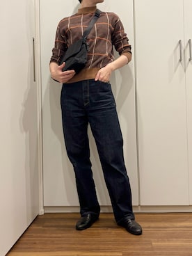 「MARGARET HOWELL（マーガレットハウエル）のアイテム」を使った、おけいさん（レディース・159cm）の秋コーディネート