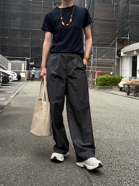 「アイテム（スラックス）」を使った、みみ助さん（レディース・159cm）の夏コーディネート