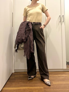 「A VACATION（アヴァケーション）のアイテム」を使った、おけいさん（レディース・159cm）の夏コーディネート