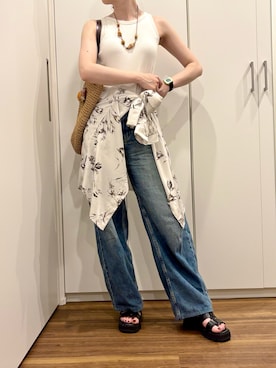 「STACCATO（スタッカート）のアイテム」を使った、おけいさん（レディース・159cm）の夏コーディネート