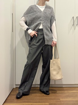 「アイテム（ネックレス、ブルー系）」を使った、おけいさん（レディース・159cm）の秋コーディネート