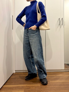 「アイテム（デニムパンツ）」を使った、おけいさん（レディース・159cm）の秋コーディネート